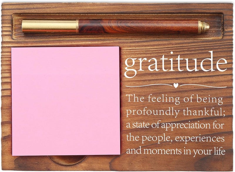 EFFJNSG Gratitude Definition Sticky Note Holder Gifts for Coworker, Inspirational Thank You Gifts for Women Men Teachers Friends, Thanksgiving Gratitude Appreciation Gift Self-Stick Note Pad Holders EDP10 - Image 1
